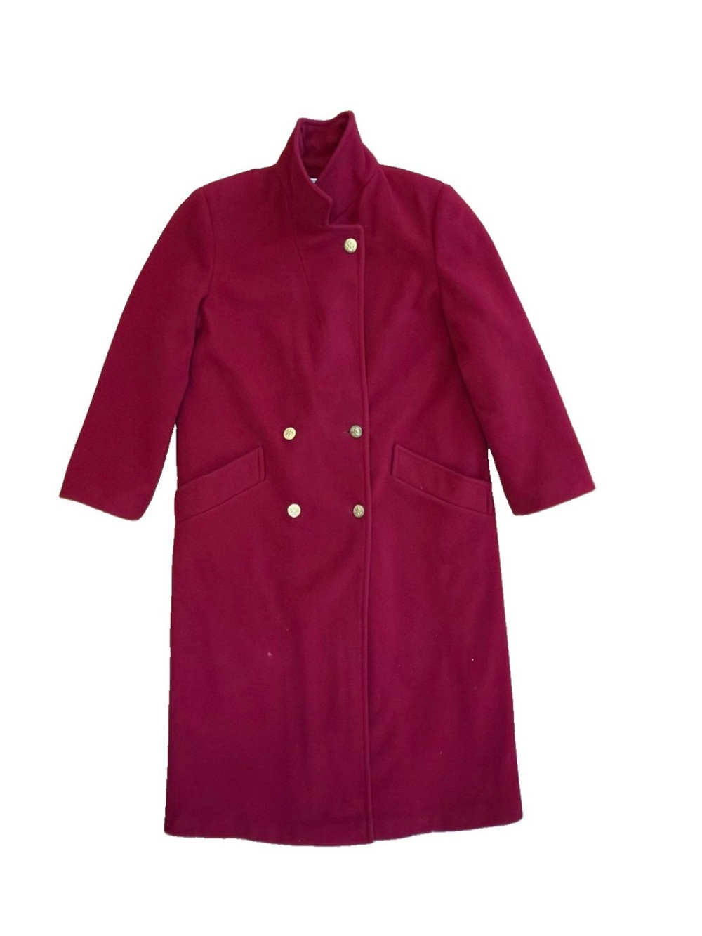 Vintage Forecaster of Boston Red Wool Coat Womens 9/10 Double Breasted Long 80s